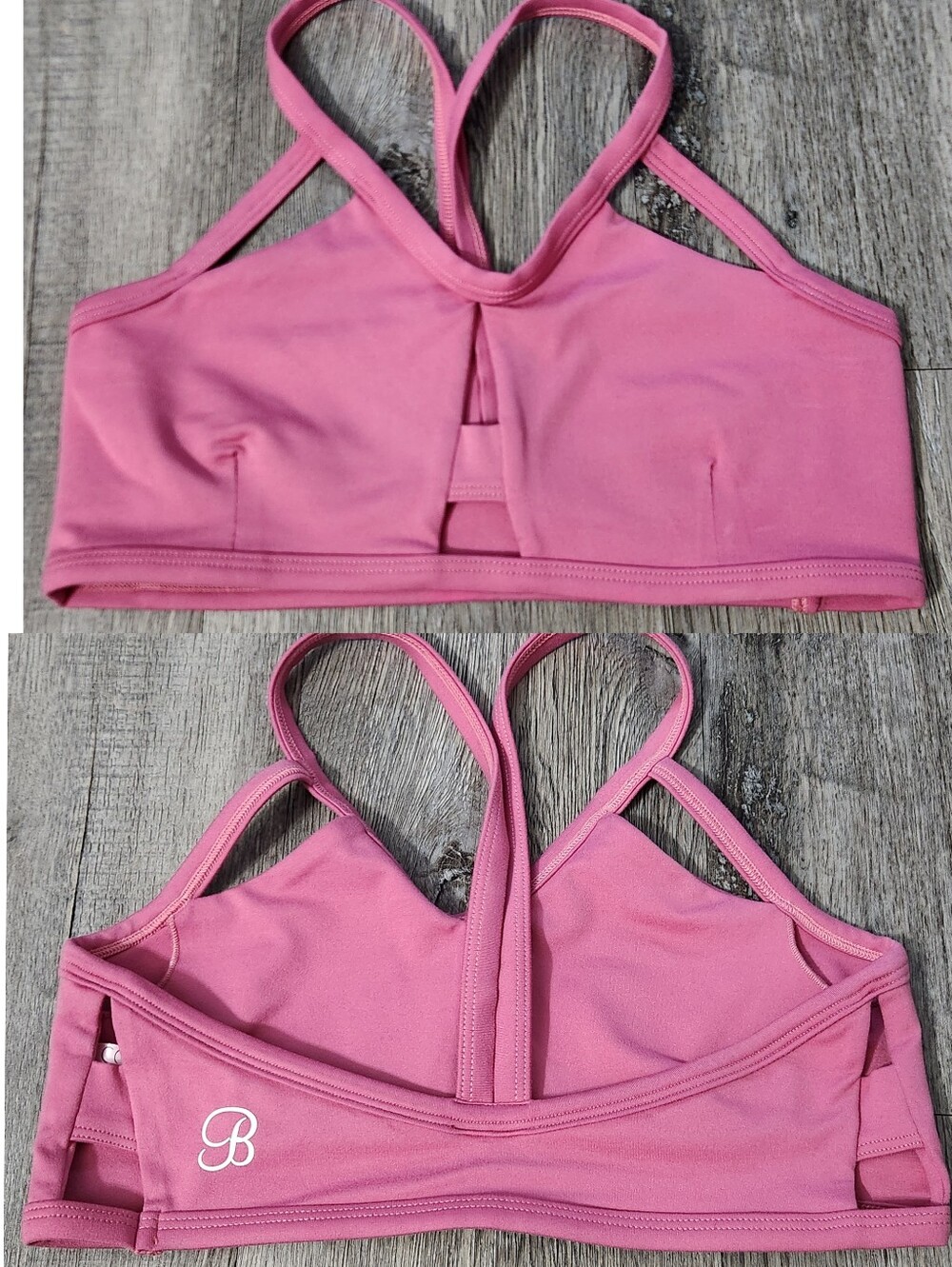 Bombshell Sportswear Pink Strappy Keyhole Sports Bra